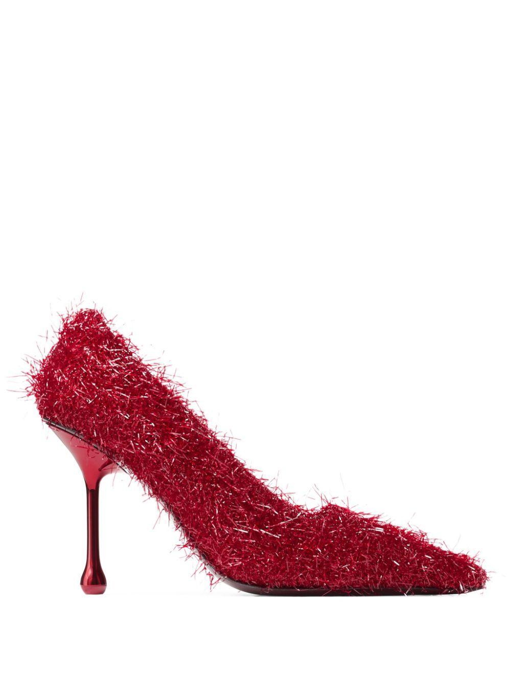 JIMMY CHOO 95mm Ixia Pumps In Ruby Red Product Image