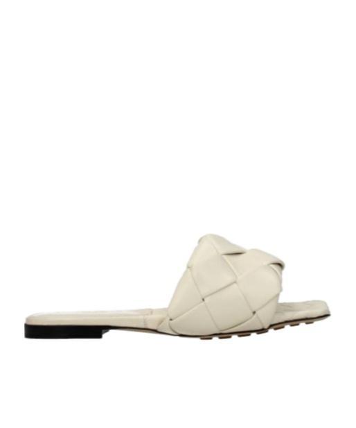 BOTTEGA VENETA Intrecciato Square-toe Sandals In Nude Product Image