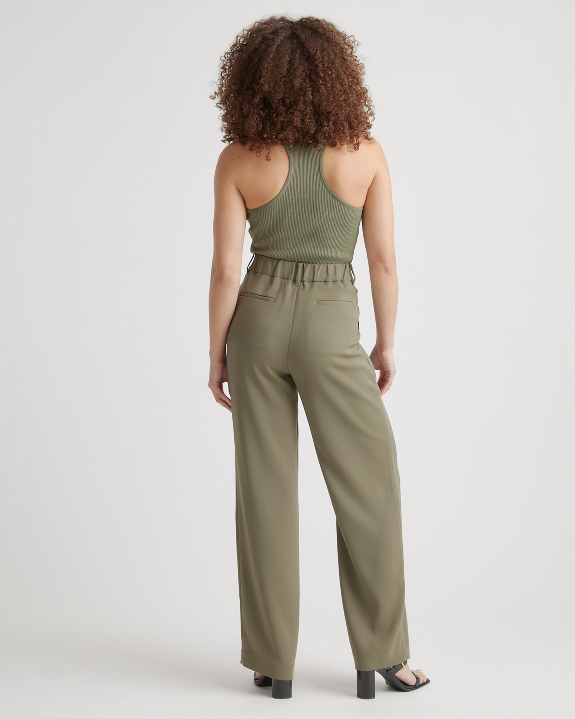 Quince | Women's Stretch Crepe Pleated Wide Leg Pants Recycled Polyester Product Image