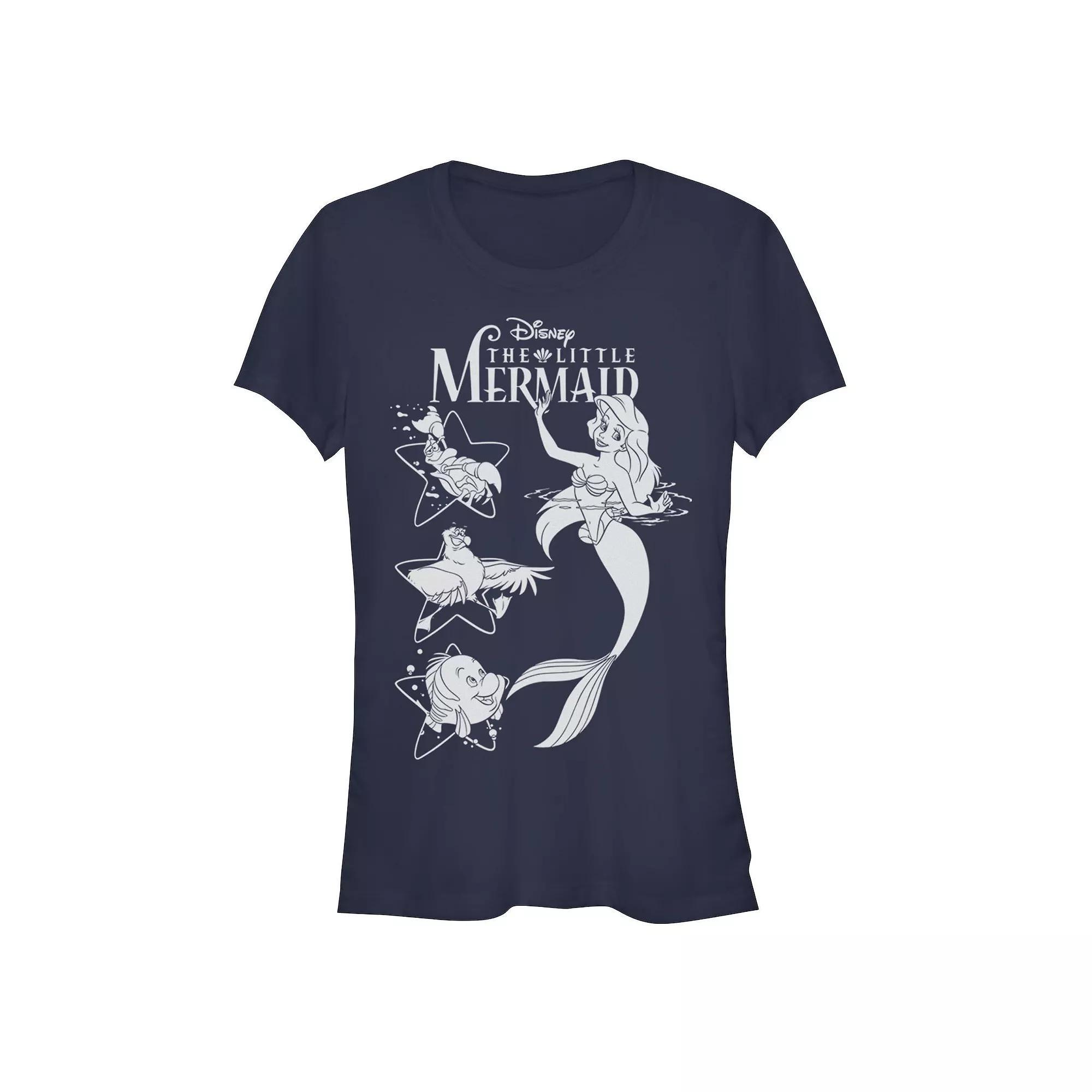 Disney's The Little Mermaid Juniors' Ariel And Friends Graphic Tee, Women's, Size: XXL, Blue Product Image