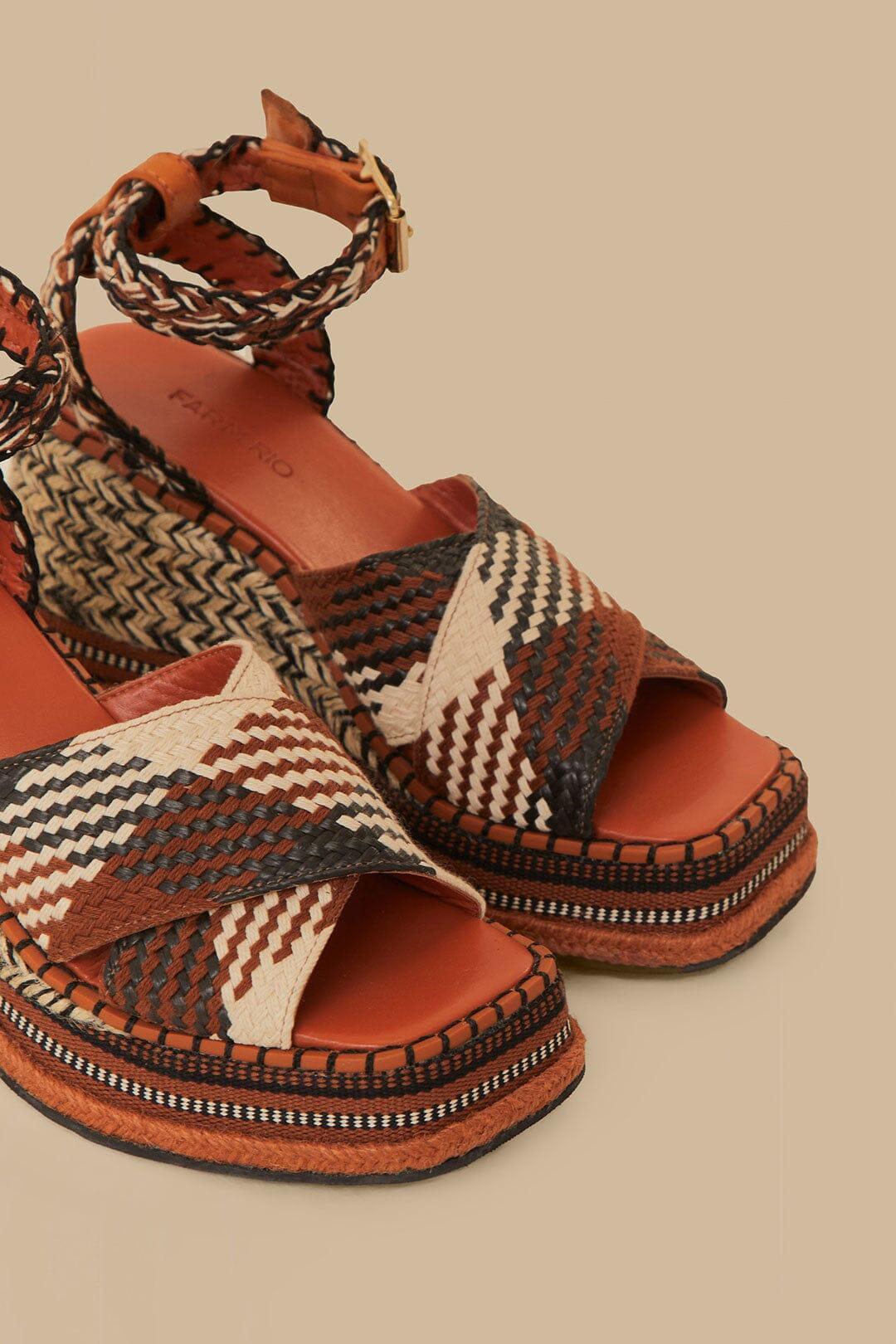 Rust Multi Texture Wedge Sandal Product Image