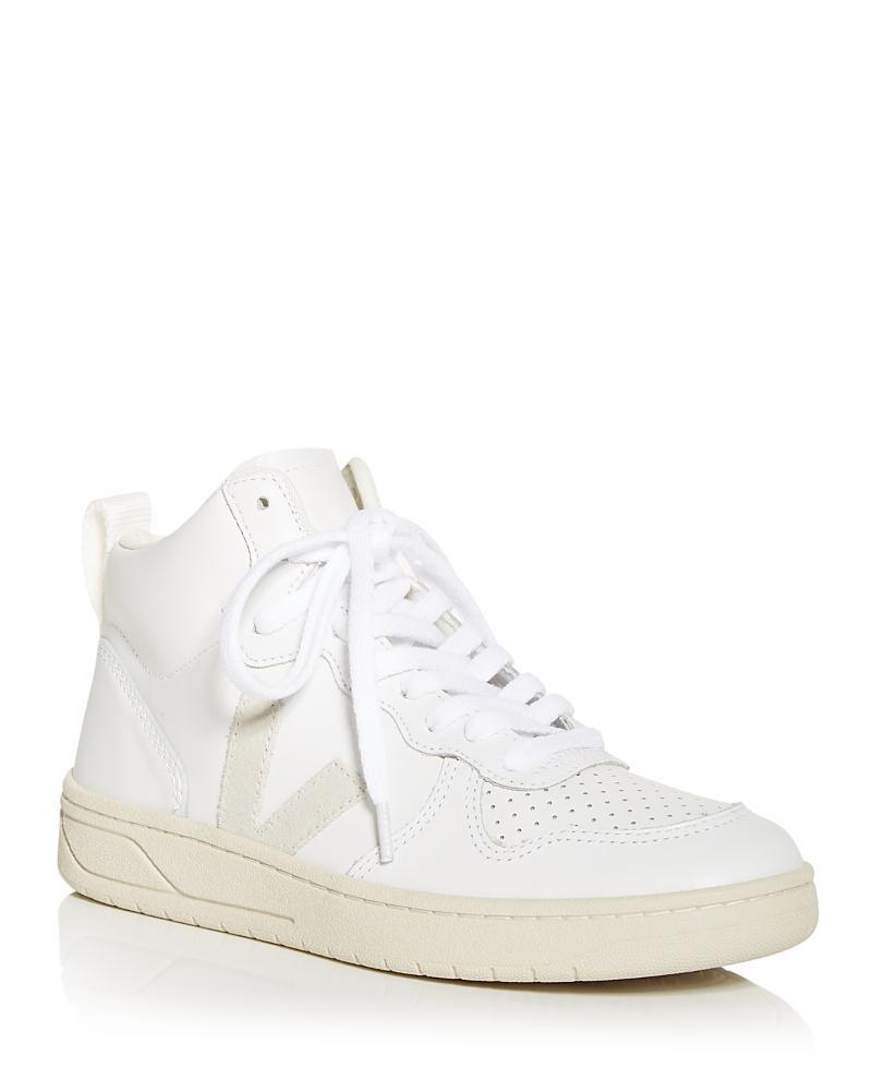 V15 Mixed Leather Mid-Top Sneakers Product Image