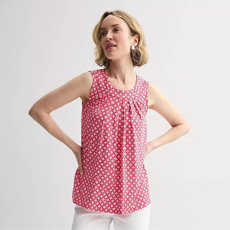 Petite Croft & Barrow® Pleated Tank Top, Women's,  Product Image