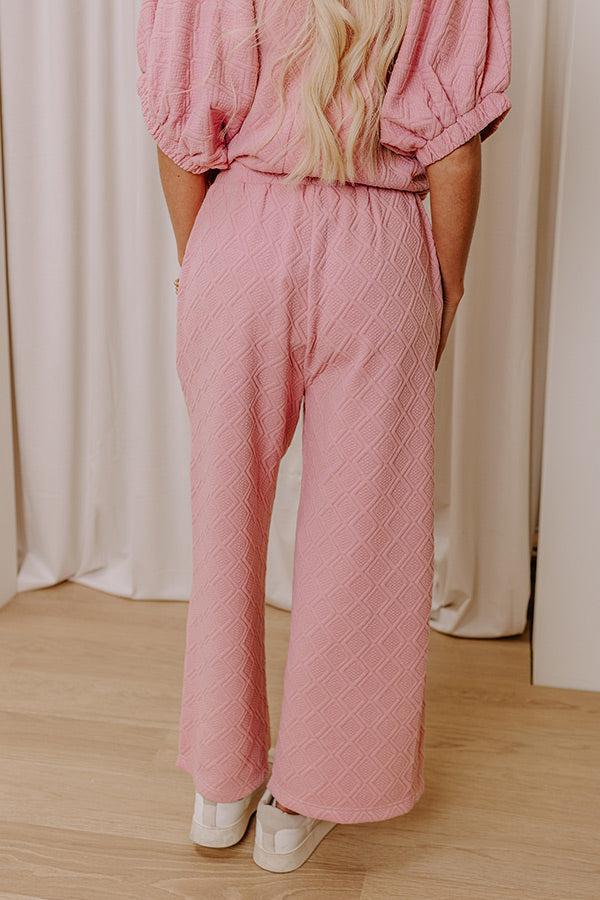 First Class Flight High Waist Knit Pants in Pink Product Image