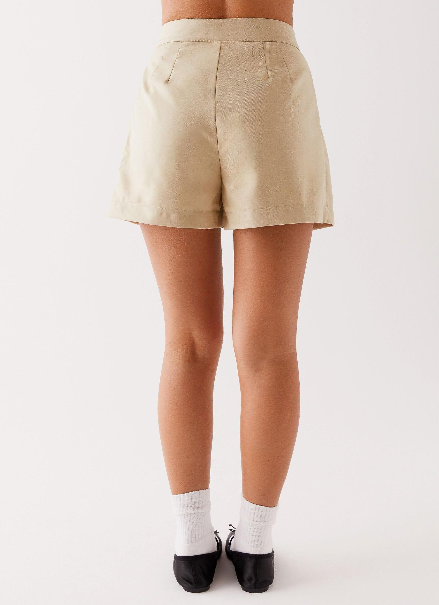 Siena Style Tailored Shorts - Beige Product Image