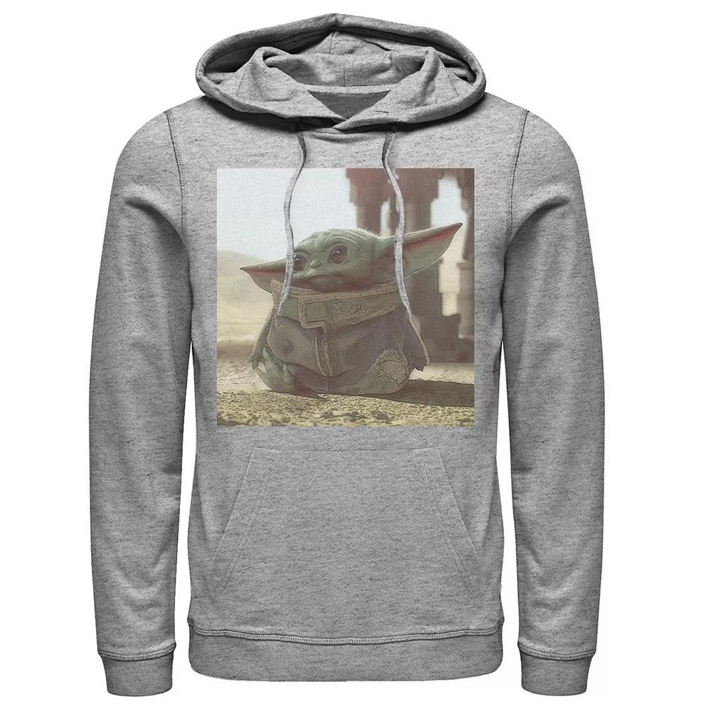 Men's Star Wars The Mandalorian The Child Photograph Hoodie, Size: Medium, White Product Image