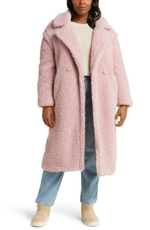 UGG Gertrude Long Teddy Coat (Chestnut) Women's Coat Product Image