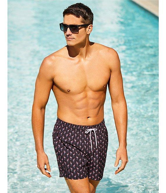 Caribbean Mini Flamingo 5#double; Cabana Swim Trunks Product Image