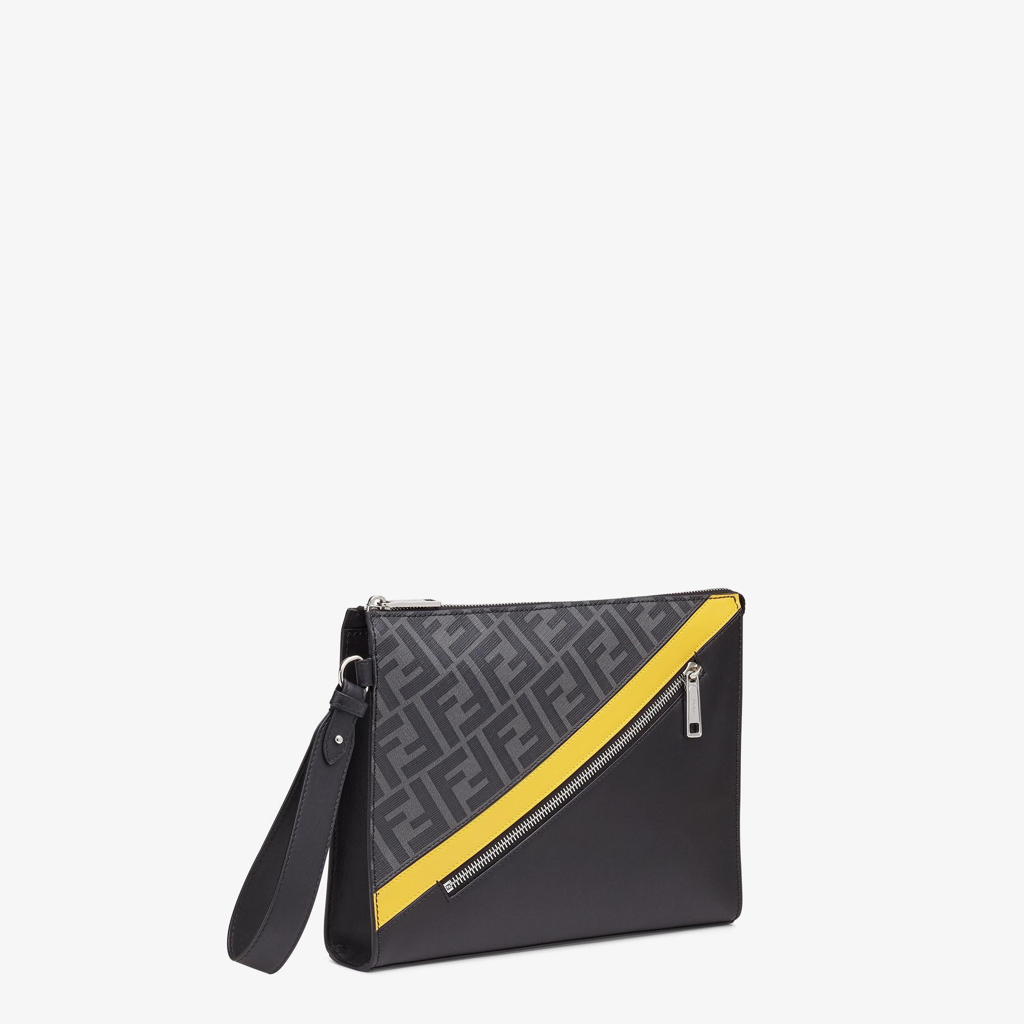 Fendi Diagonal ClutchGray fabric pouch Product Image