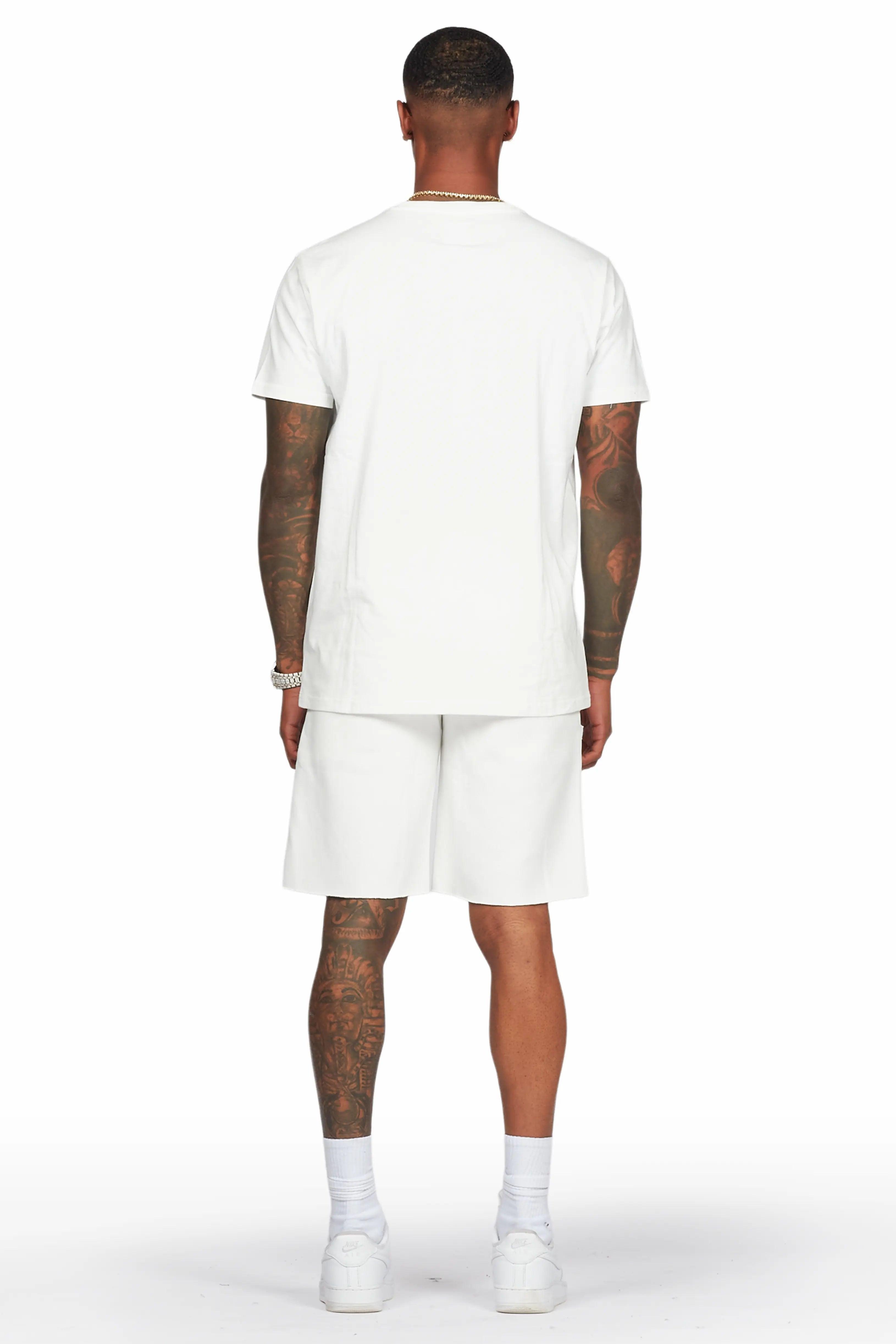 Wizzurd White T-Shirt/Short Set Male Product Image