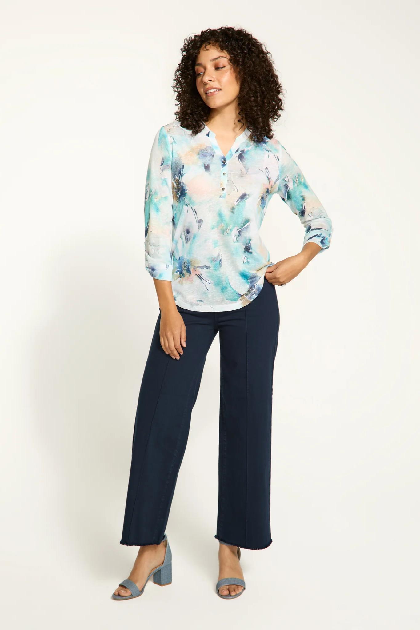 ALANI PRINT HENLEY TOP Product Image