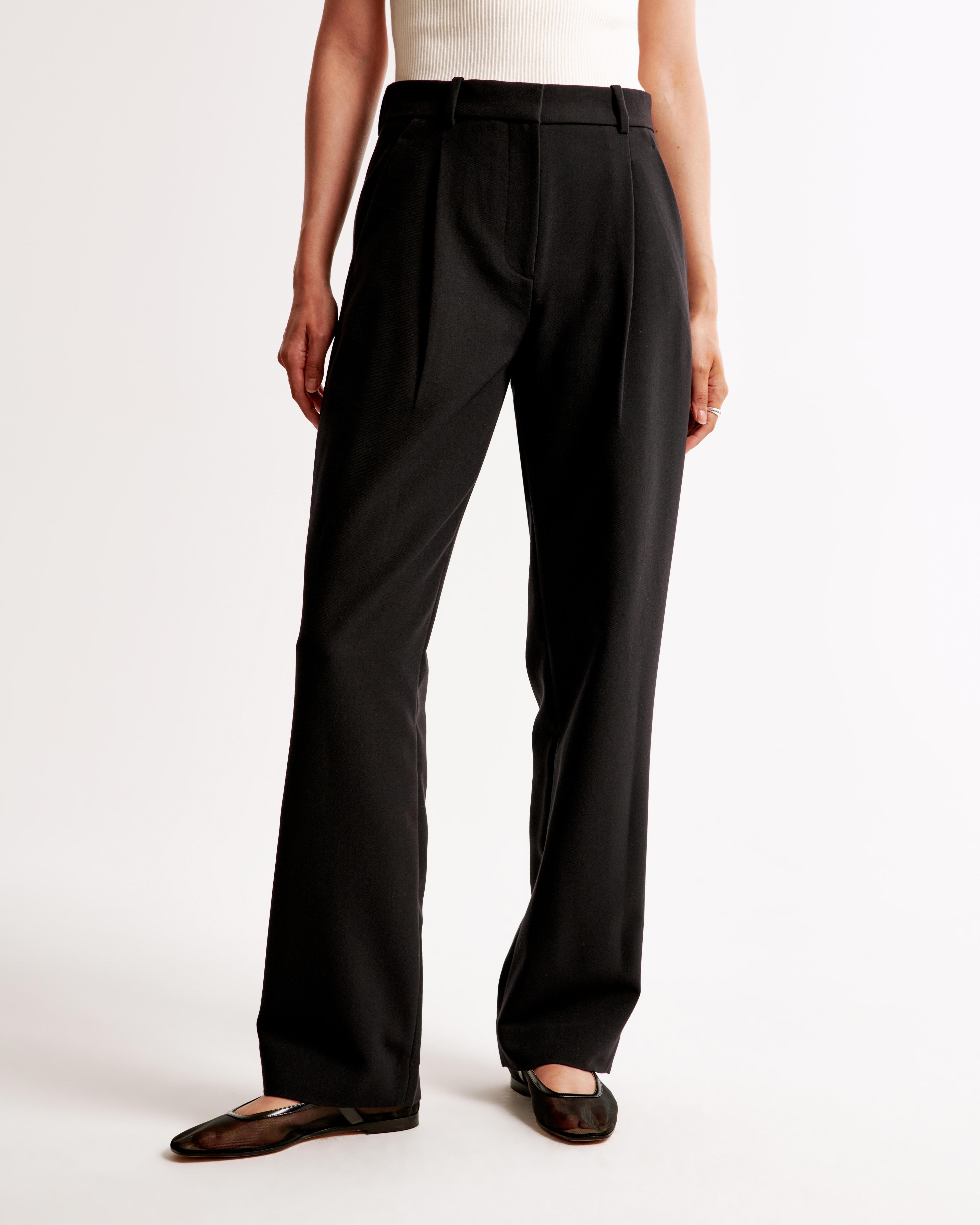 Curve Love A&F Quinn Tailored Straight Pant Product Image