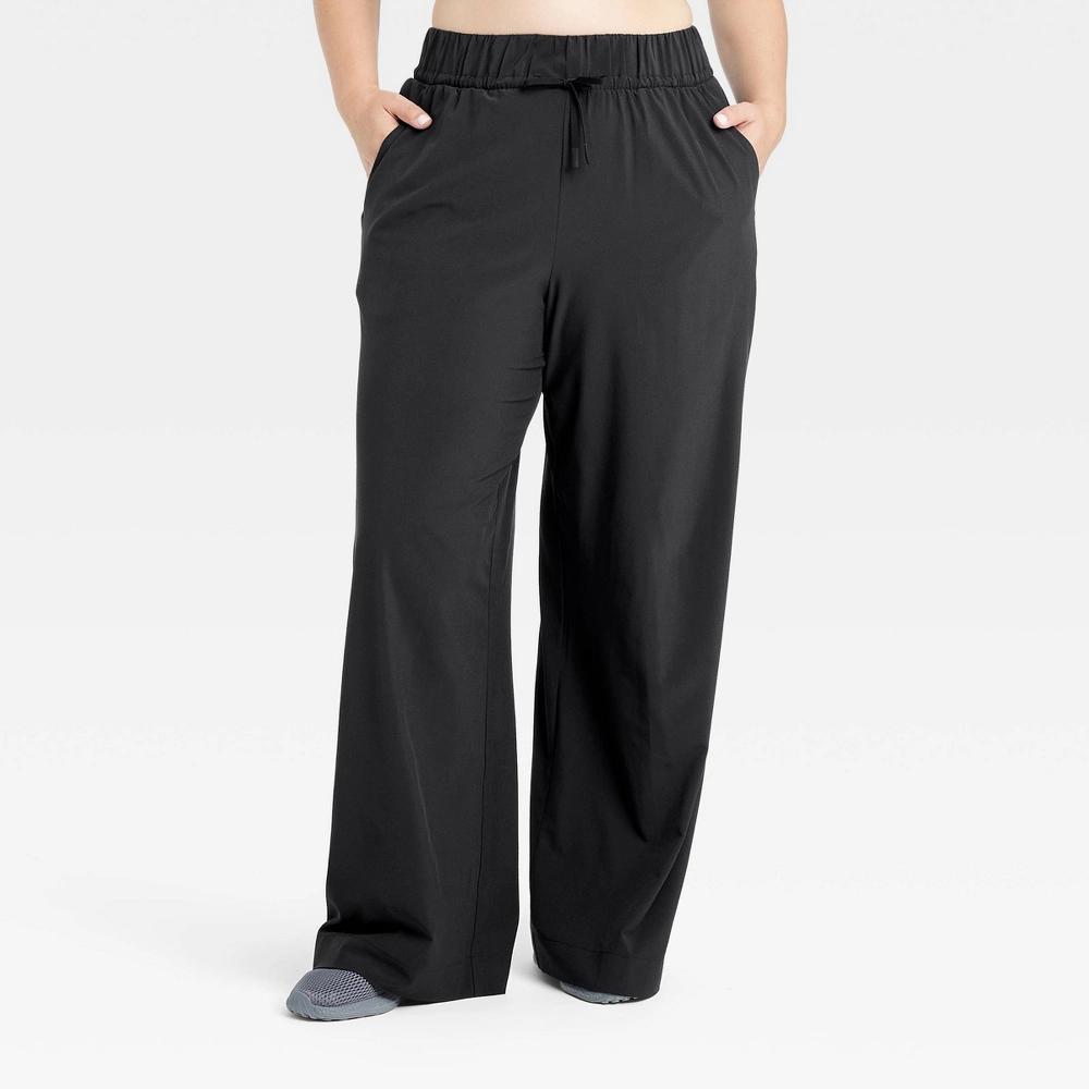 Womens Active Light High-Rise Wide Leg Pants - All In Motion Black M Product Image