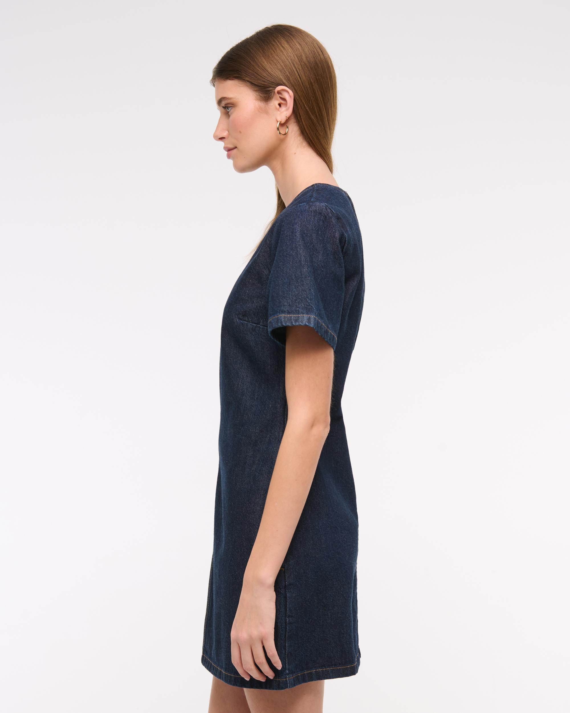 Denim Shift Mini Dress Product Image