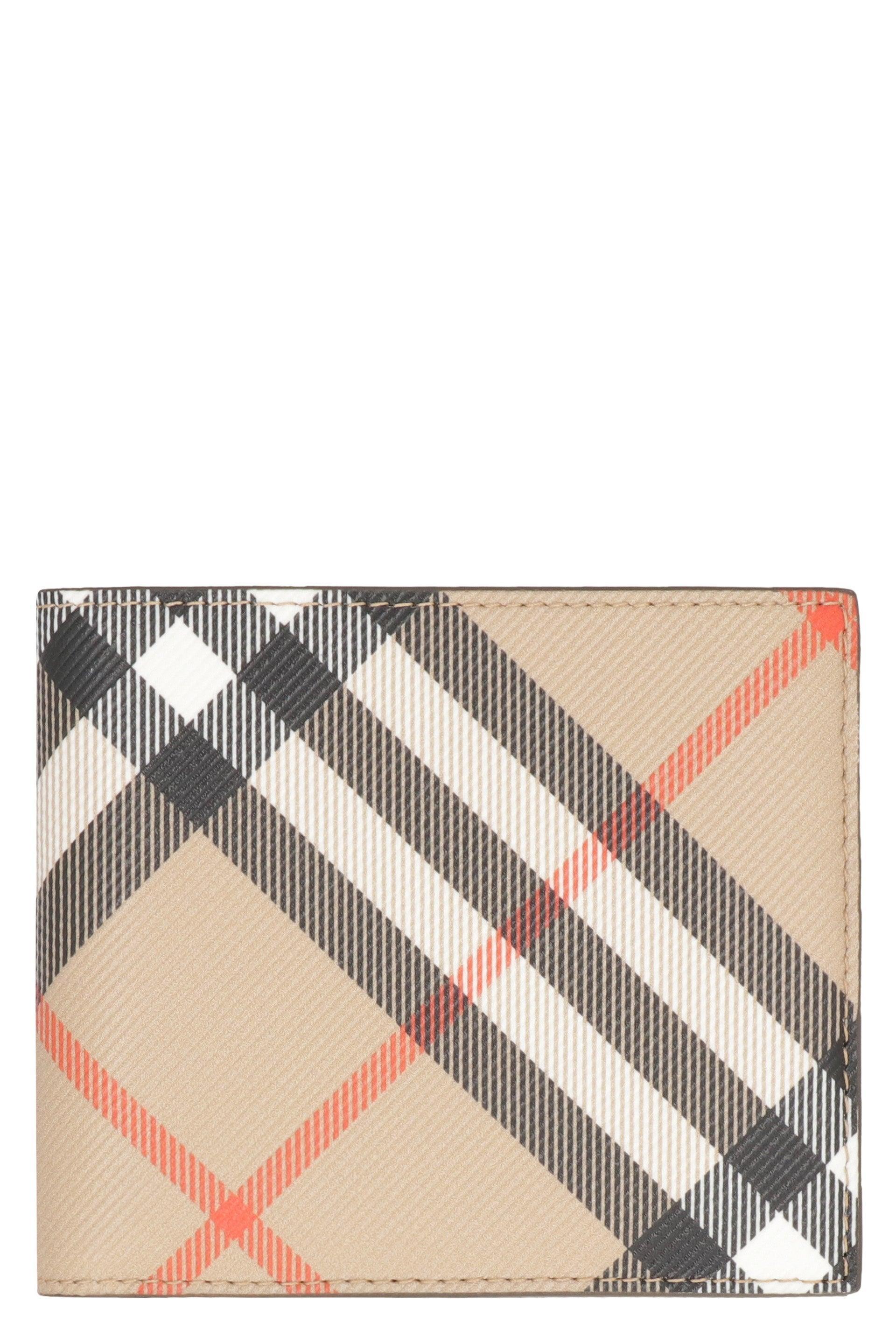 BURBERRY Men's Check Print Wallet In Beige Product Image