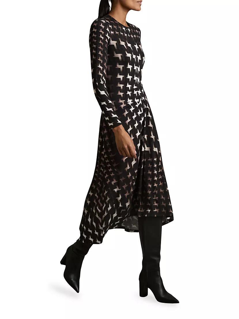 Halle Printed Ruched Midi-Dress Product Image