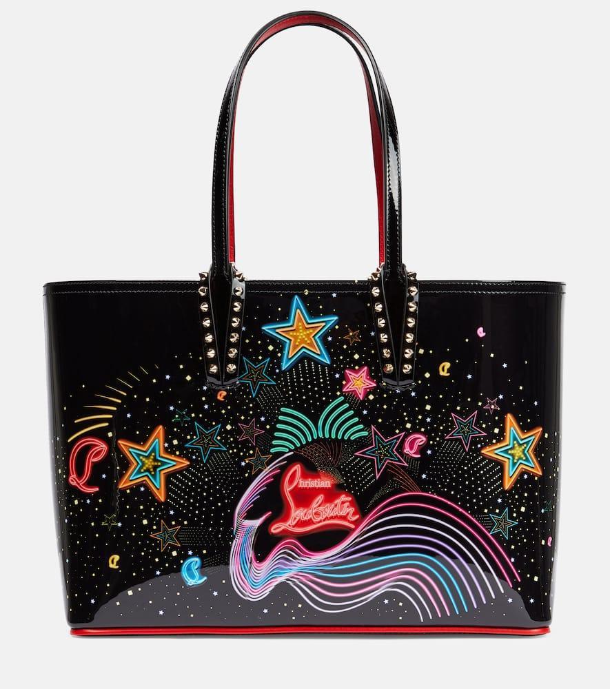 CHRISTIAN LOUBOUTIN Cabata Small Printed Leather Tote Bag In Multi Product Image