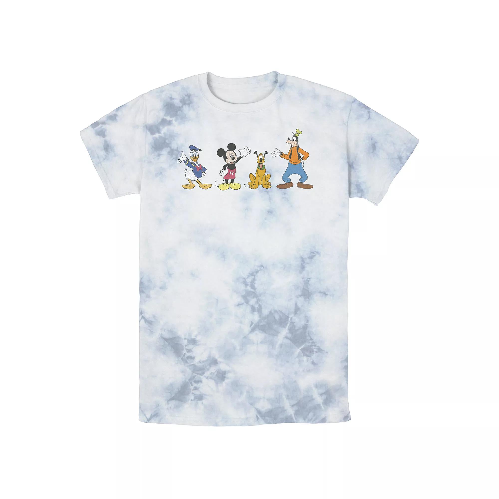 Disney's Mickey Mouse & Friends Men's Line Up Waving Hello Wash Tee,  Product Image