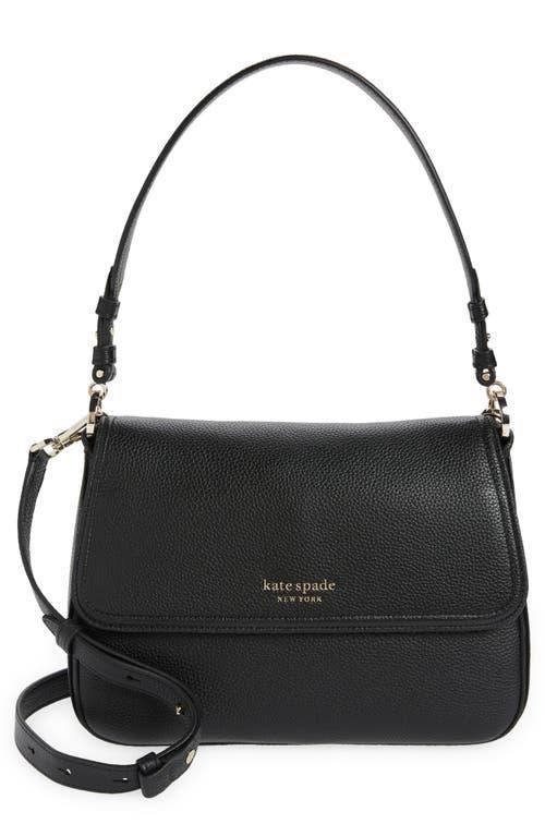 kate spade new york Hudson Pebbled Leather Medium Convertible Flap Shoulder Bag Product Image