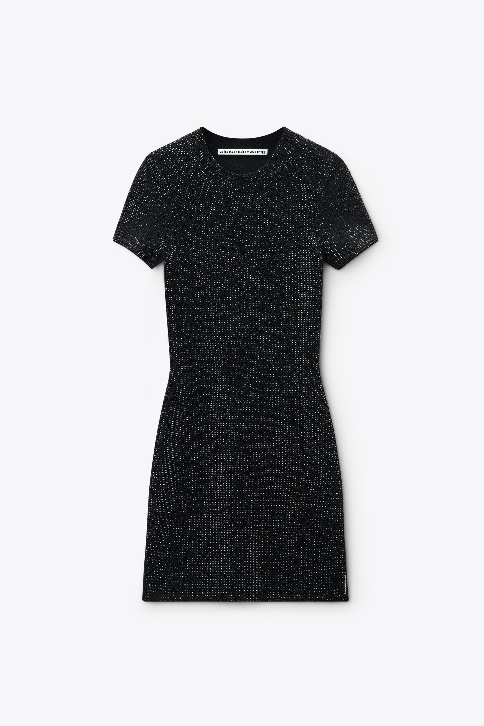 Black Wool-blend Hotfix Dress Product Image