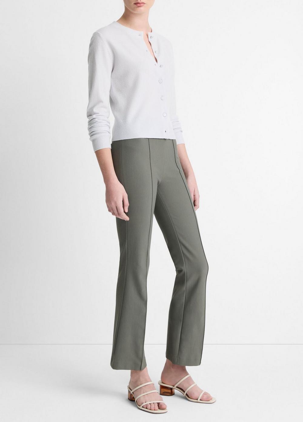 Mid-Rise Pintuck Crop Flare Pant Product Image