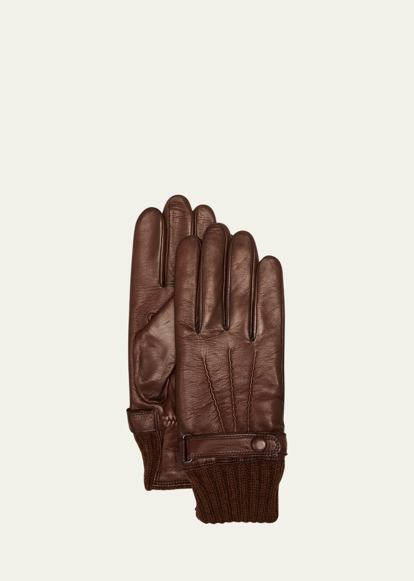 Mens Darius Cashmere-Lined Leather Gloves Product Image