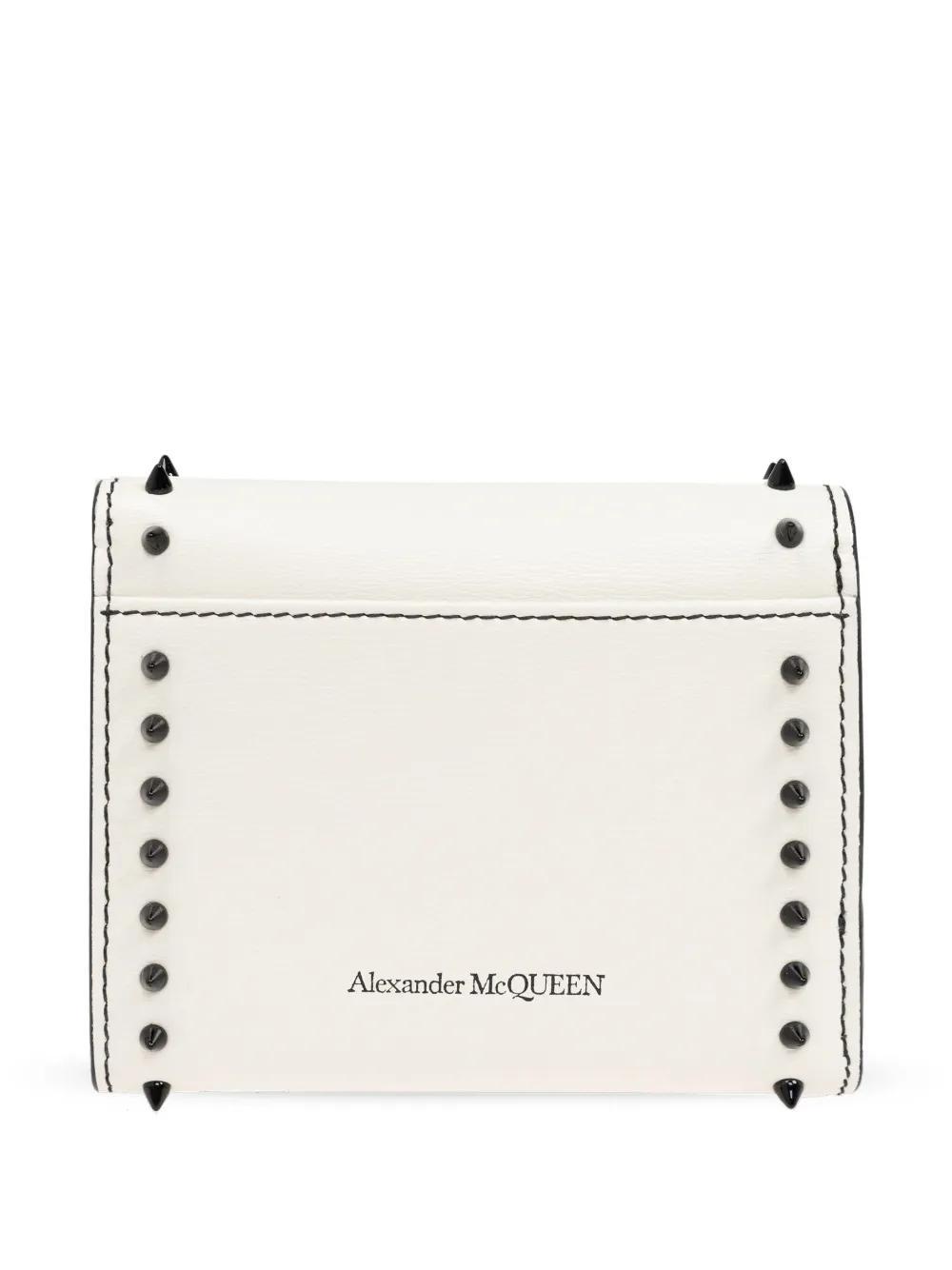 ALEXANDER MCQUEEN Stud-embellished Skull-charm Wallet In White Product Image