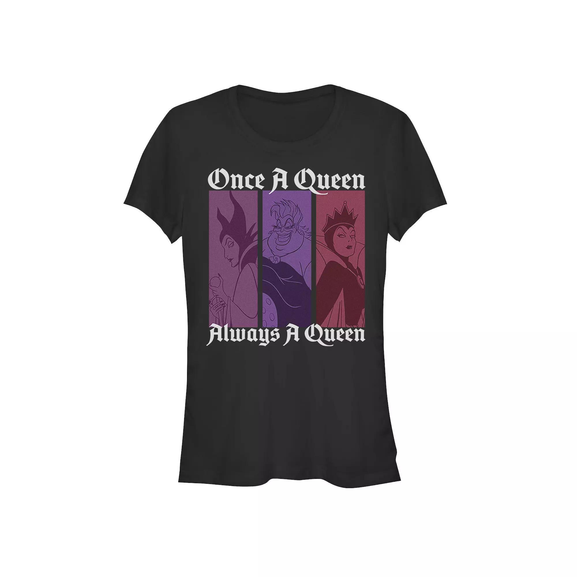 Disney Villains Once A Queen Always A Queen Juniors' Fitted Graphic Tee, Girl's,  Product Image