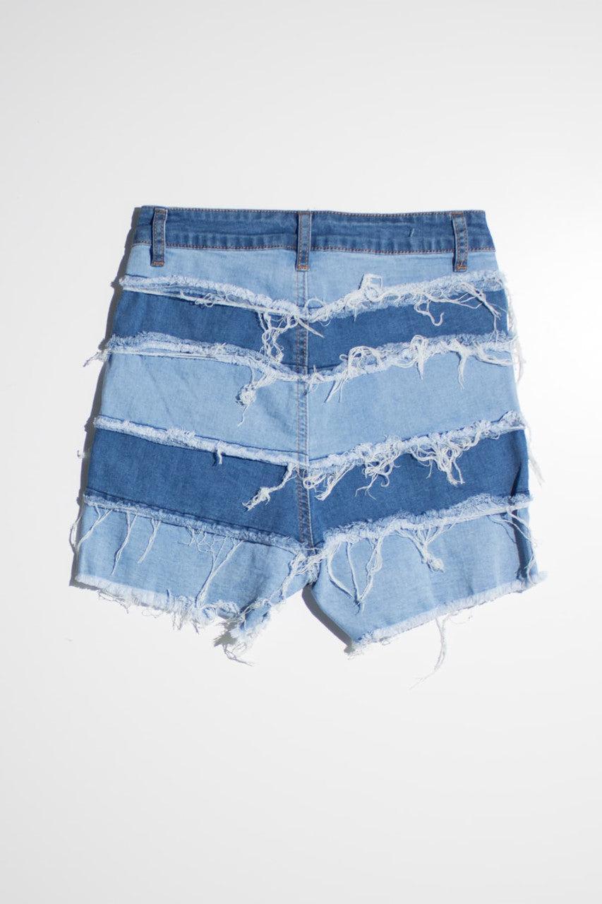 Patchwork Denim Shorts 1 Product Image