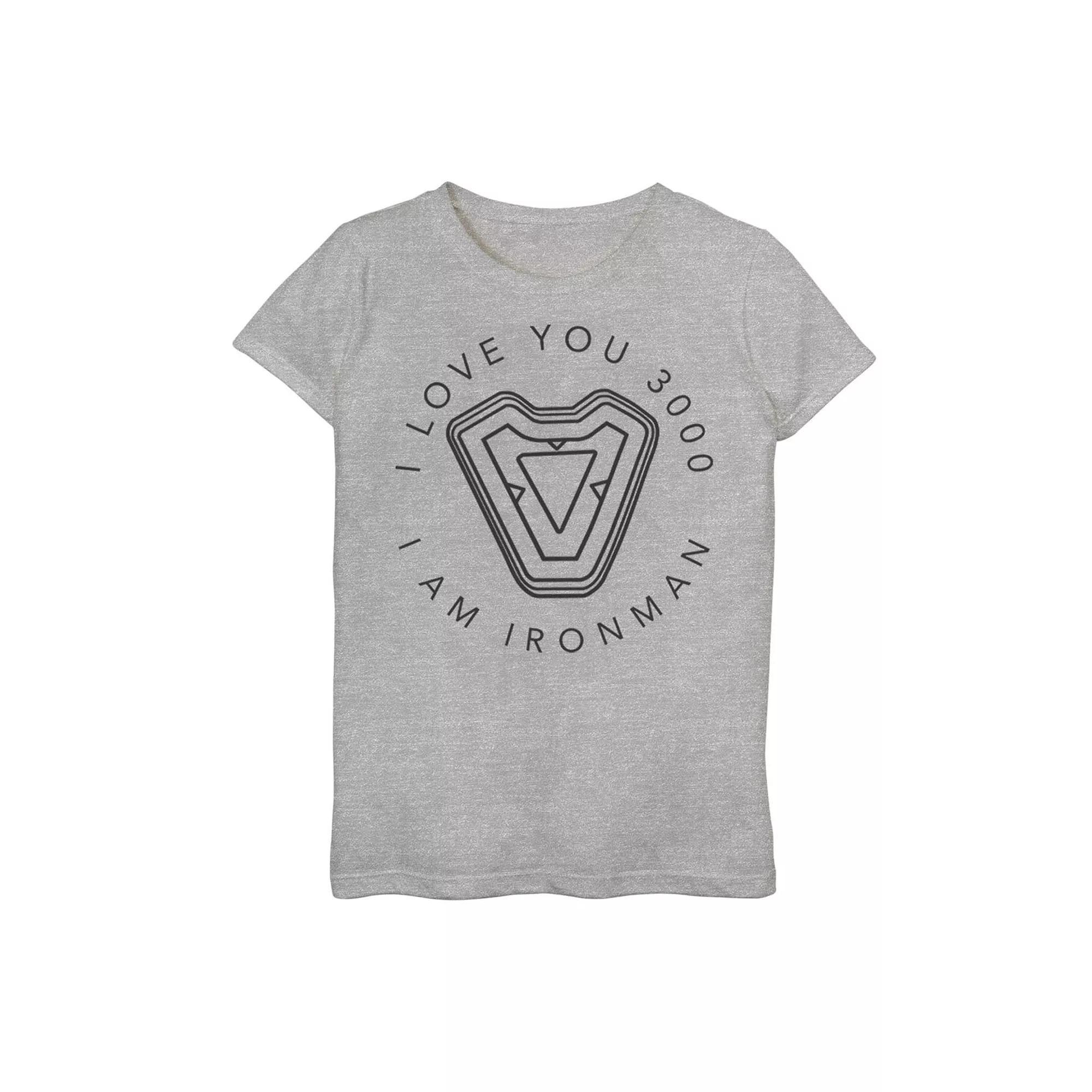 Girls 7-16 Marvel Avengers Endgame Iron Man "I Love You 3000" Quote Circle Tee, Girl's,  Product Image