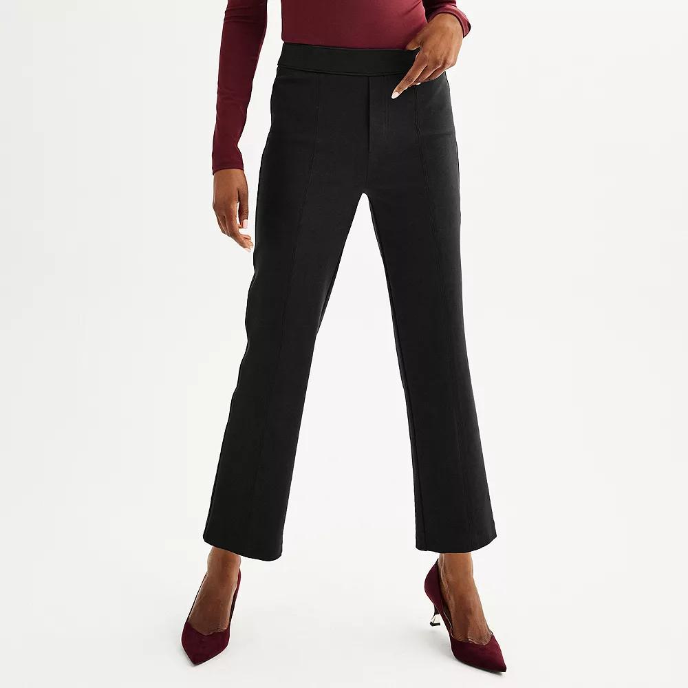 Women's Nine West High Rise Slim-Straight Ponte Pants, Size: XXL, Mineral Black Product Image