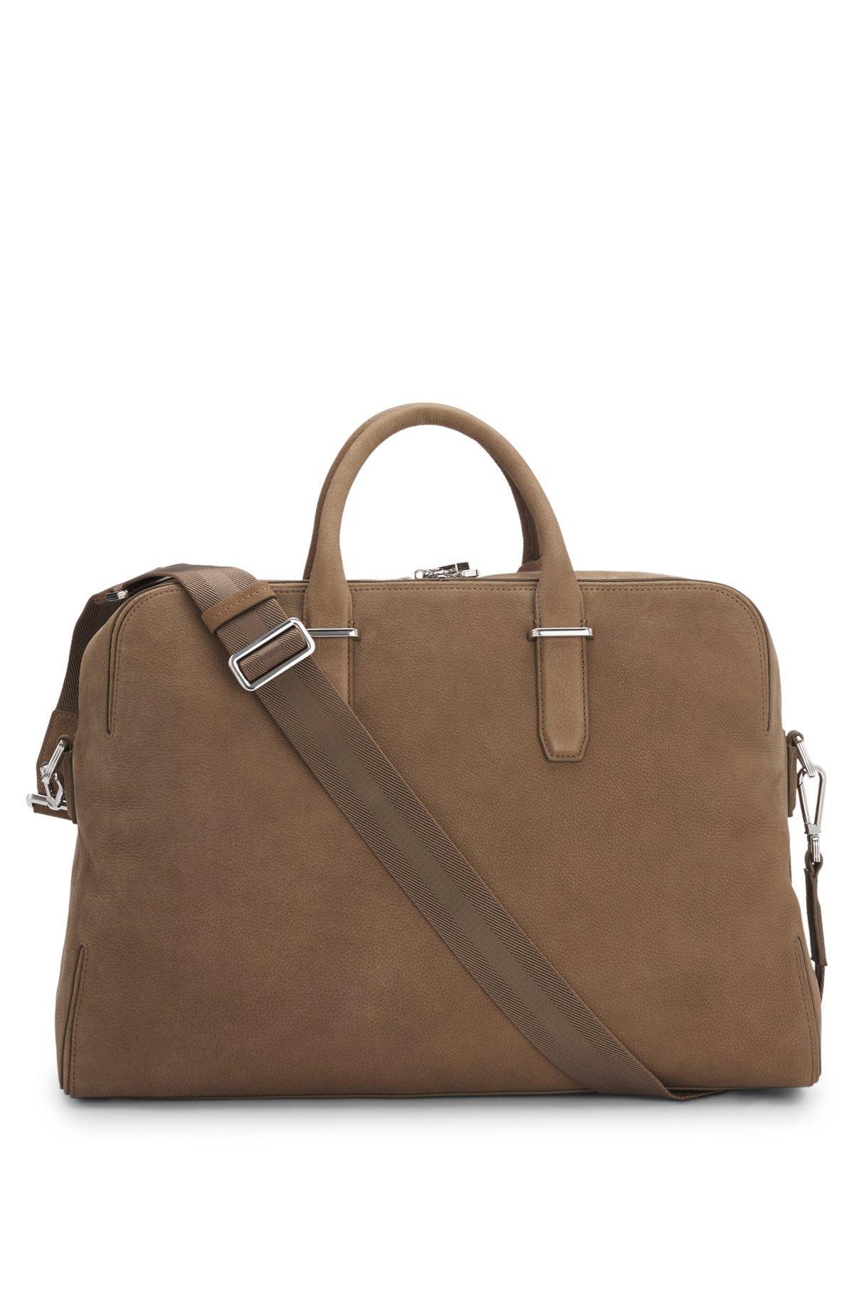 Grained-leather holdall with embossed logo Product Image