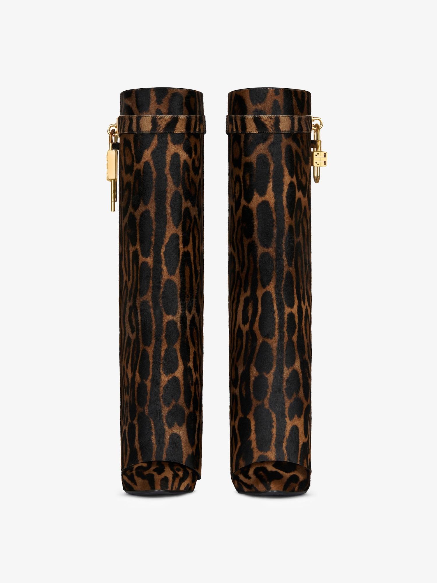 Shark Lock boots in leopard print haircalf Product Image