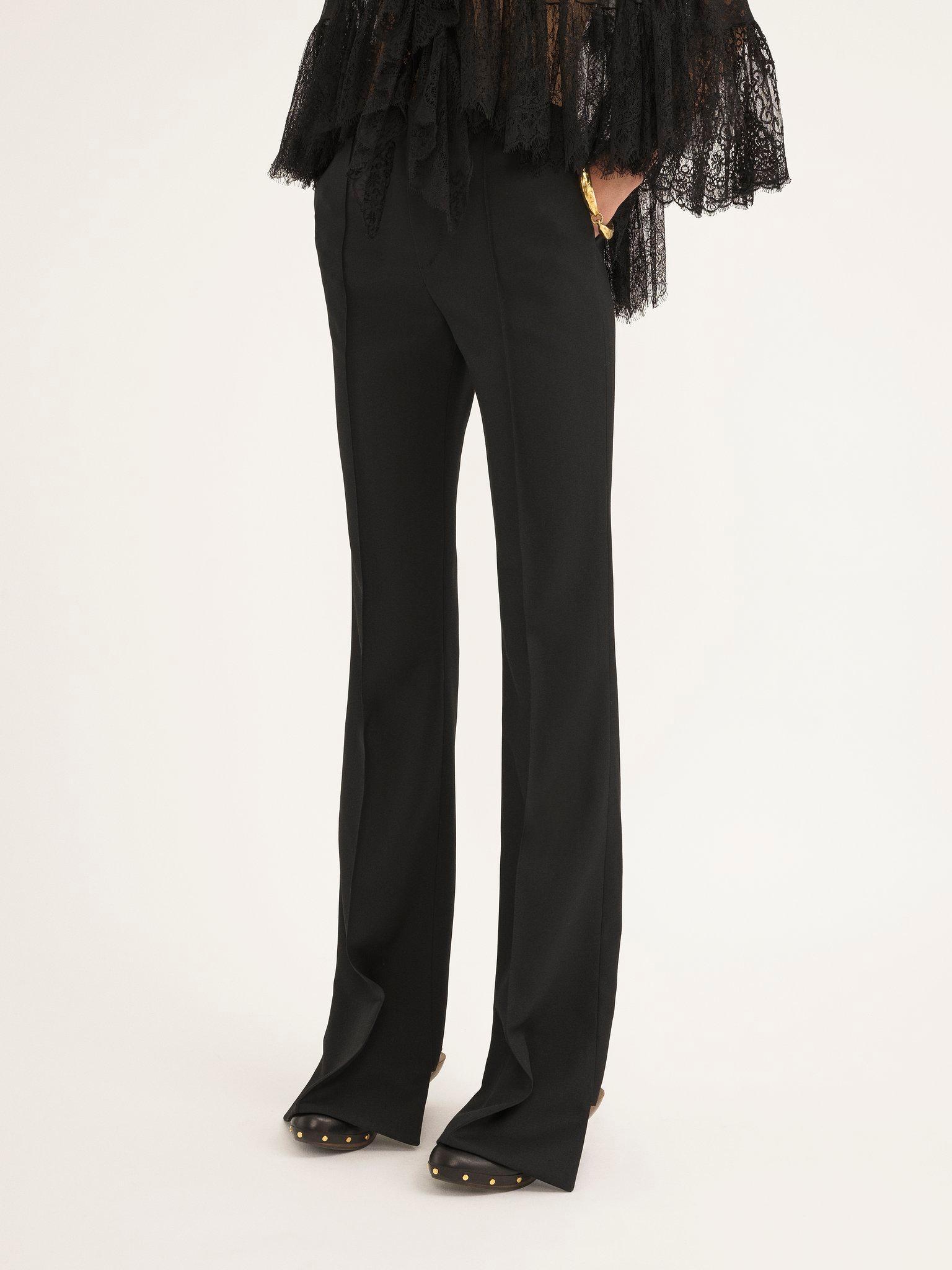 Broken-heel slim pants in wool grain de poudre Product Image