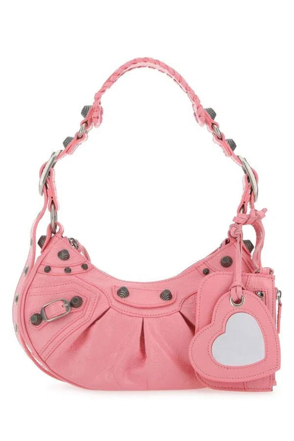 BALENCIAGA Pink Nappa Leather Le Cagole Xs Shoulder Bag Product Image