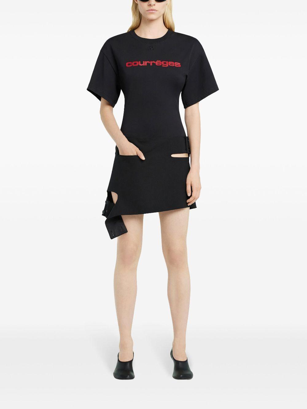 COURRÈGES Logo-print T-shirt In Black Product Image