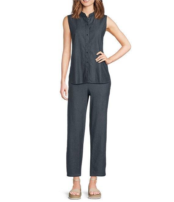 Eileen Fisher Petite Organic Cotton Twill Pull-On Ankle Pants Product Image