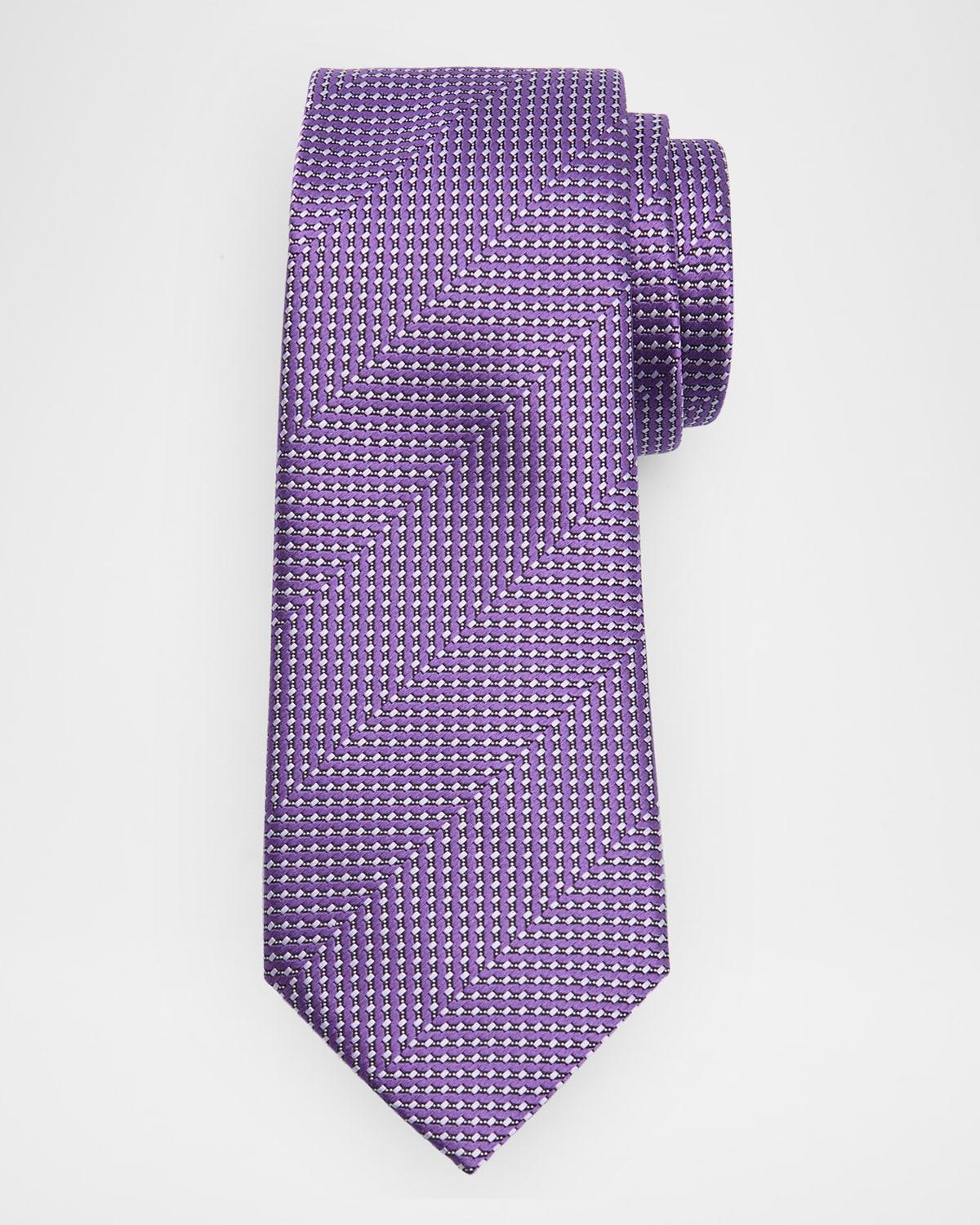 Mens Silk Geometric Jacquard Tie Product Image