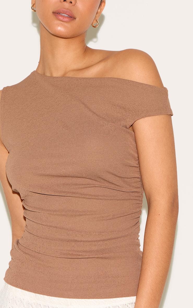 Mushroom Double Layer Onion Skin Ruched Sleeveless Top Product Image