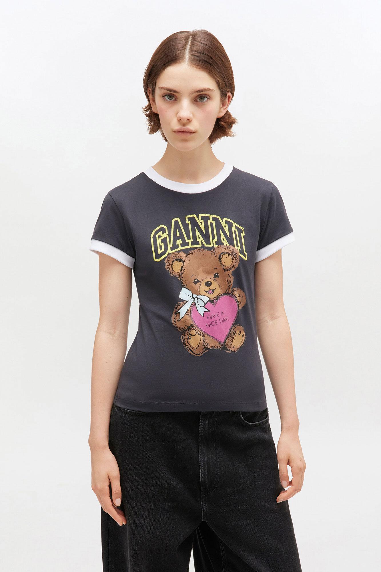 Black Cropped Teddy T-shirt Product Image