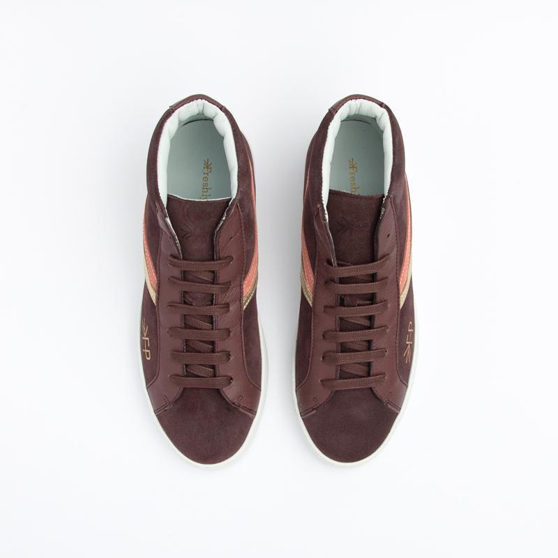 Women's Burgundy High Top Sneaker Female Product Image