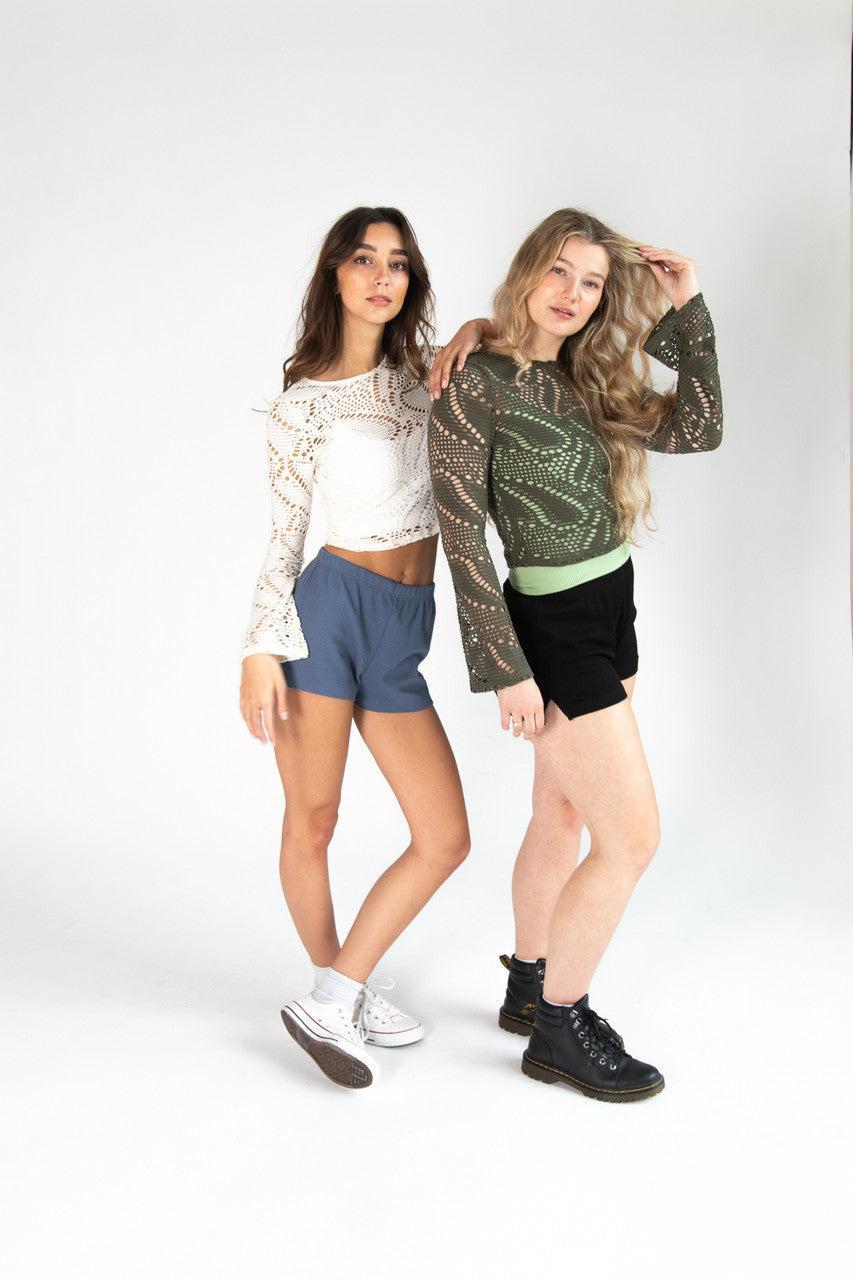 Bell Sleeve Crochet Top Product Image