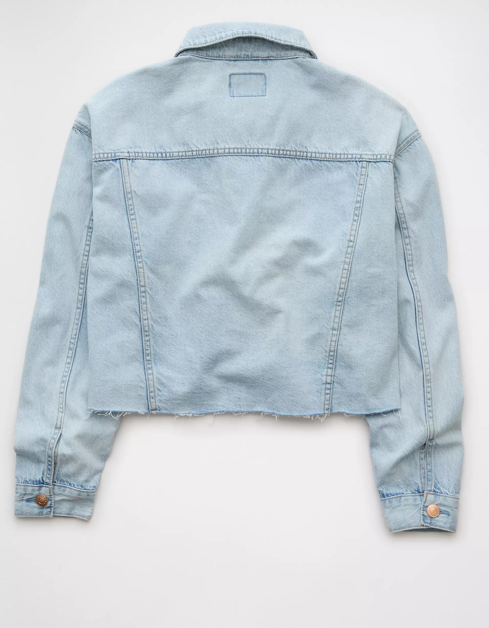 AE Cropped Cut-Off Denim Jacket Product Image