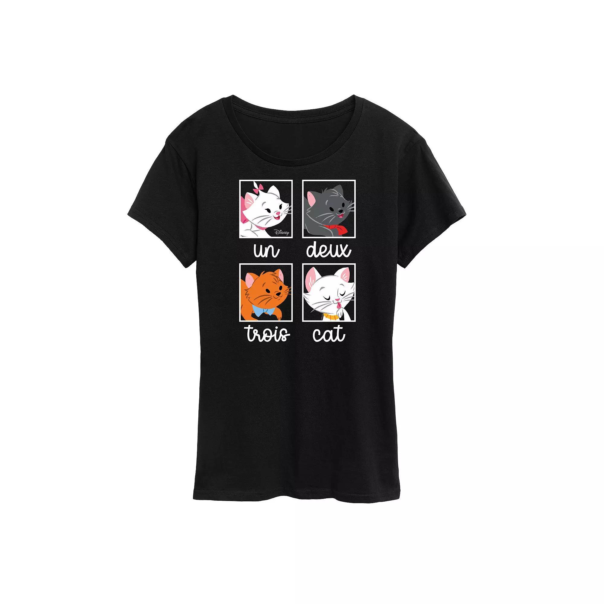 Disney's The Aristocats Women's Un Deux Trois Cat Graphic Tee, Girl's,  Product Image