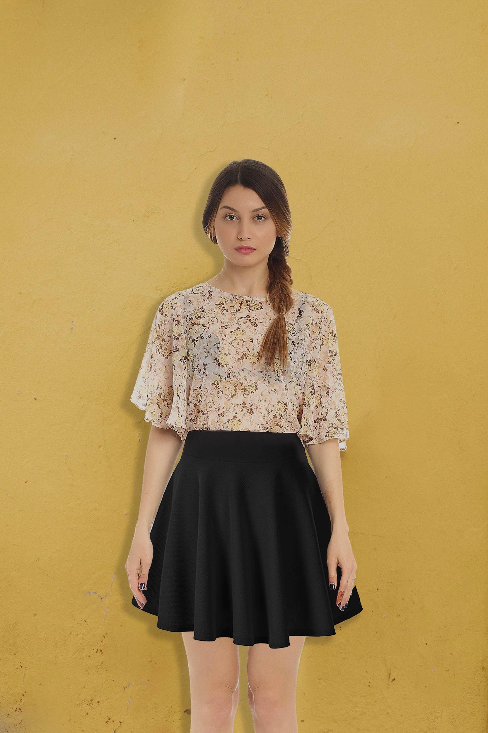 Basic Versatile Skater Skirt Product Image