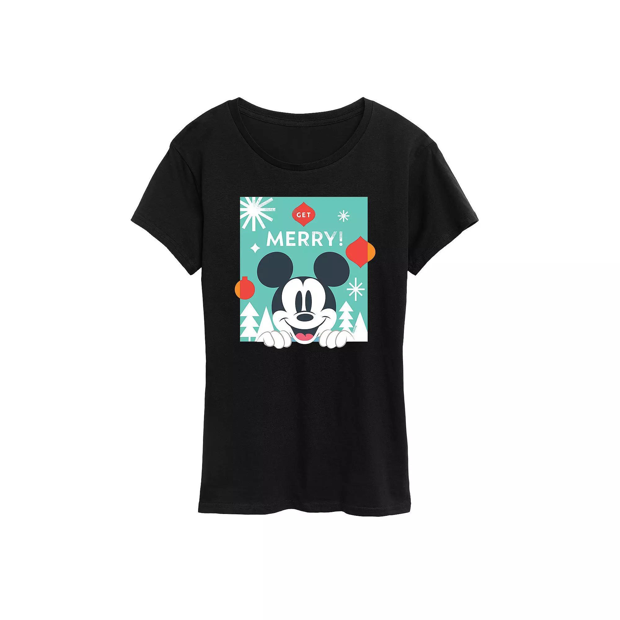 Disney's Mickey Mouse Women's Get Merry Graphic Tee, Girl's,  Product Image