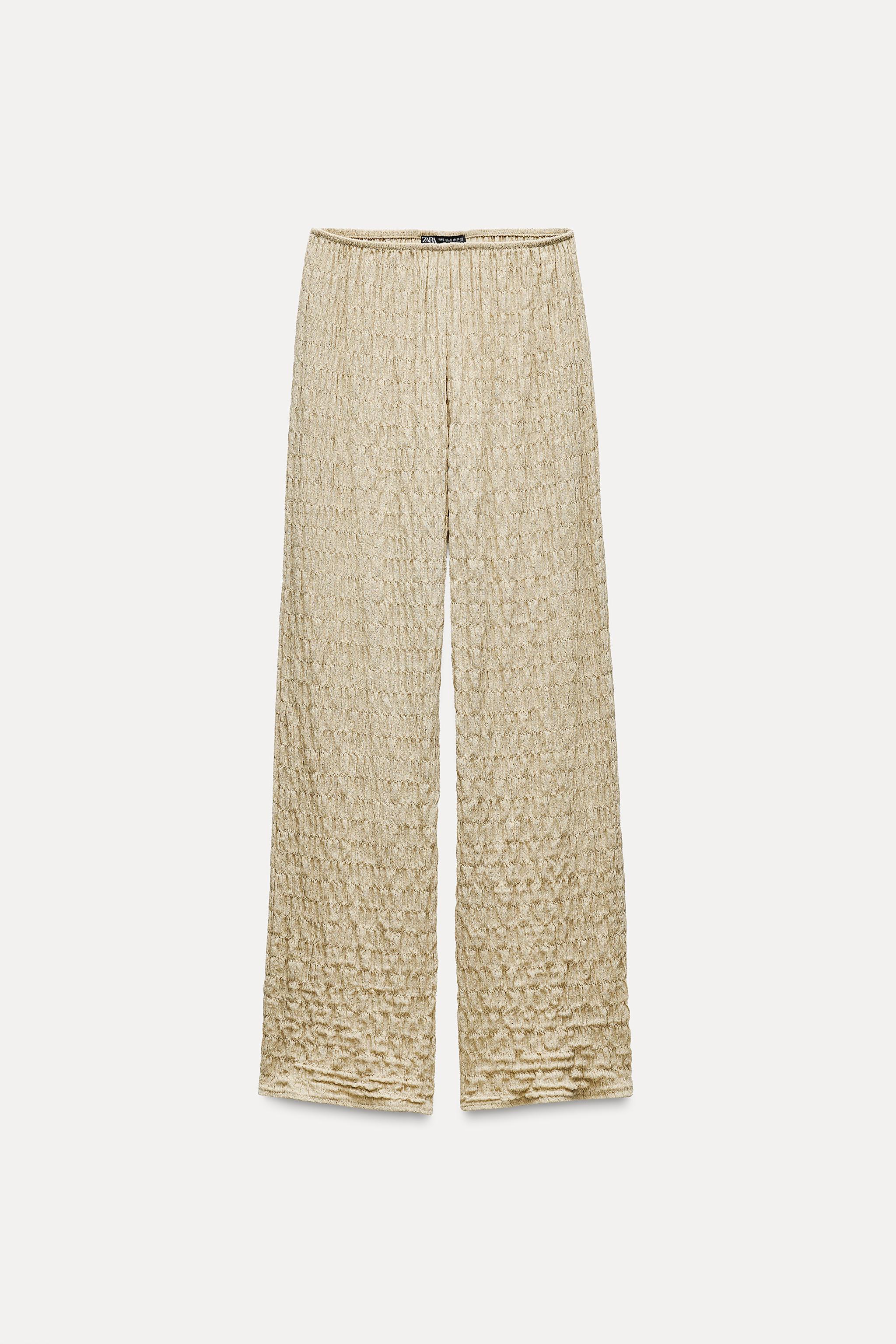 TEXTURED WIDE LEG PANTS Product Image