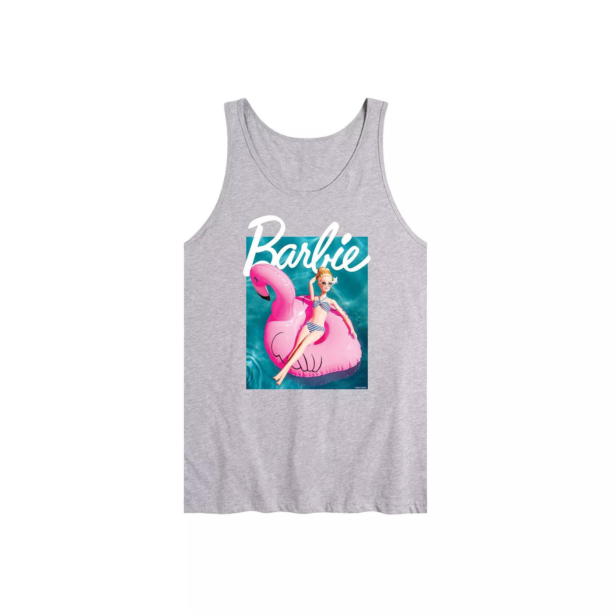 Men's Barbie® Pool Flamingo Graphic Tank Top,  Product Image