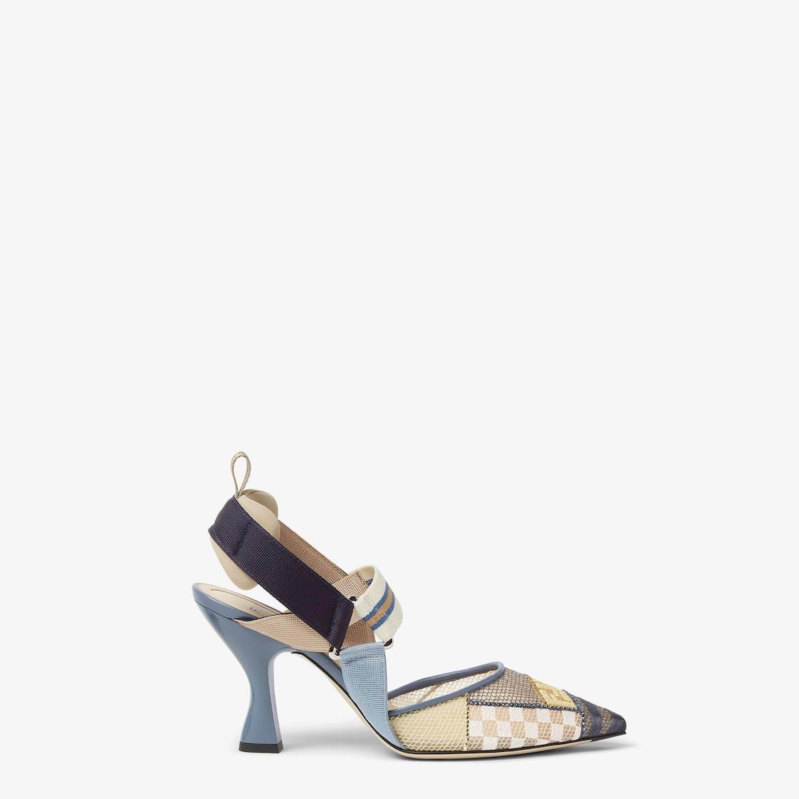 ColibrìMulticolor mesh medium-heeled slingbacks Product Image