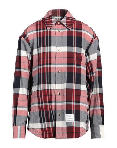 THOM BROWNE Man Shirt Burgundy Size 5 Wool In Red Product Image